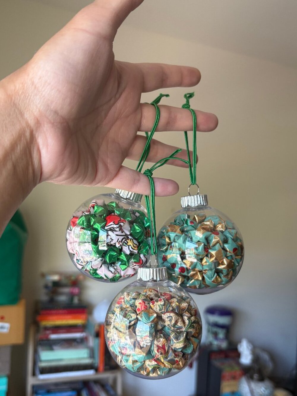 Holiday Origami Star Ornaments - Set of 3